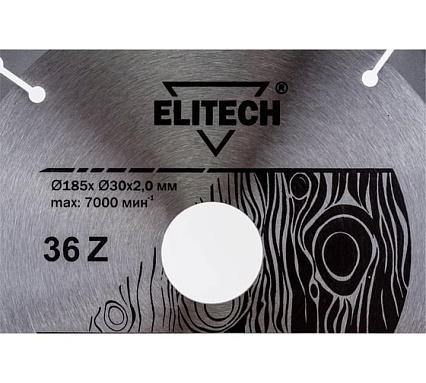Диск пильный по дереву (185х30 мм; 2 мм; 36Z) Elitech 1820.054100