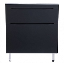 Тумба с раковиной Style Line Бергамо мини Люкс Plus 90 см напольная, черный  антискрейч