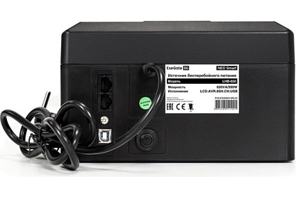 Источник бесперебойного питания Exegate NEO Smart LHB-650.LCD.AVR.8SH.CH.RJ.USB 650VA 390W, LCD, AVR, 8*Schuko, RJ45 11, USB, 4*USB-порта для зарядки, Black 295013