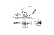Зажим механический плунжерный с кронштейном и стопором KUKAMET 531-3-L-Q12