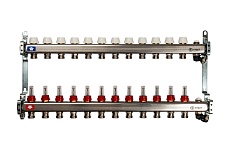 Коллектор из нержавеющей стали с расходомерами, с клапаном вып. воздуха и сливом 12 вых. STOUT SMS-0927-000012