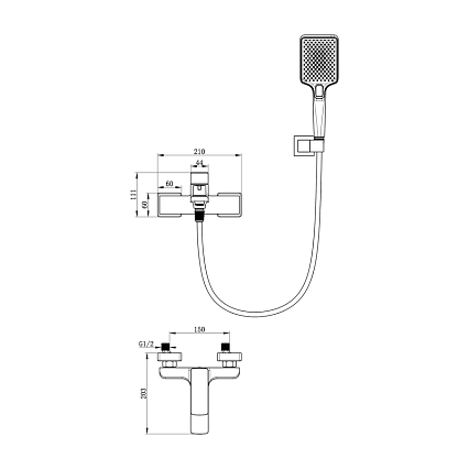 Смеситель для ванны Oliveeka D-Line OL-639003A-BG золото матовое