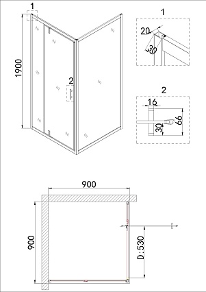 Душевой уголок Niagara Nova NG-63-9A-А90 90x90 прозрачный, хром