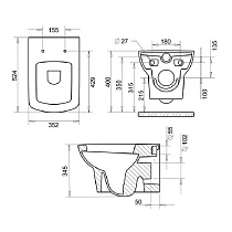 Подвесной унитаз Turavit Plaza PLZ 1710+0343/2102 с микролифтом