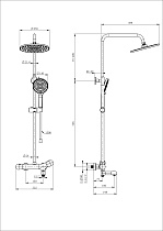 Душевая стойка Wonzon&Woghand T-1000 WW-B3057-A-CR термостат, хром
