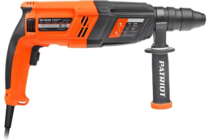 Перфоратор Patriot RH 263Q SDS+, мощность 880 Вт, 2.9 Дж, 3 режима работы, быстросменный патрон QCC, макс.диаметр 26 мм, глубиномер, кейс 140301314