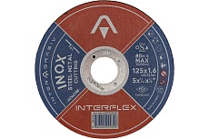 Круг отрезной круг INOX A046TBF 125x1.6x22 мм, Т41, нержавеющая сталь, металл Interflex 4079121610