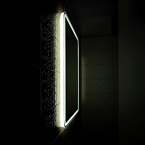 Зеркало Бриклаер Эстель-2 60 см с подсветкой, на взмах руки, часы 4627125414282