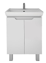 Тумба с раковиной Dreja Q Plus 55 см, с дверцами, белая с ножками