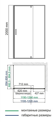 Душевой уголок WasserKRAFT Neime 19P07 120x90 прямоугольный