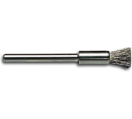 Щетка концевая гофрированная Lessmann миниатюрная Д5x8, ROF 0.10 мм, хвостовик 3 мм 450311