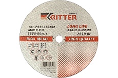 Круг отрезной по металлу и нержавеющей стали LongLife HQ (230х2х22.2 мм; A46R-BF-T41) RITTER PS50230202