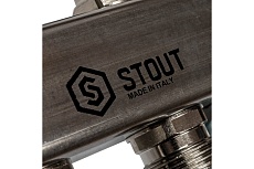 Коллектор из нержавеющей стали для радиаторной разводки STOUT 6 выходов SMS 0923 000006