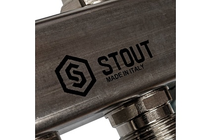 Коллектор из нержавеющей стали для радиаторной разводки STOUT 6 выходов SMS 0923 000006