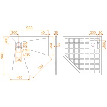Поддон для душа RGW Stone Tray-W 90x90 камень, белый 14155099-01-11