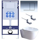 Подвесной унитаз SET Aquatek Поларис-01-010 4в1, кнопка хром