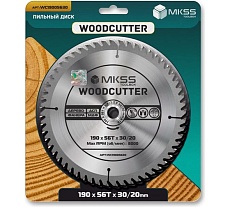 Диск пильный по дереву MKSS Toolbox Woodcutter WC1900 190x56Тх30/20 мм WC19005630