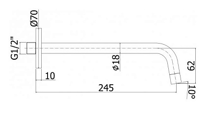 Излив для ванны Paffoni Light ZBOC046NO черный матовый