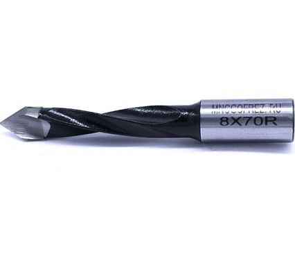 Сверло присадочное сквозное усиленное KJ2-V80204R (8х70 мм; хв-к 10 мм; правое вращение) МНОГОФРЕЗ 6630