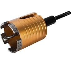 Коронка алмазная Эксперт по бетону 68 мм, SDS-plus, безударная, 5 турбосегментов 10 мм Практика 908-269