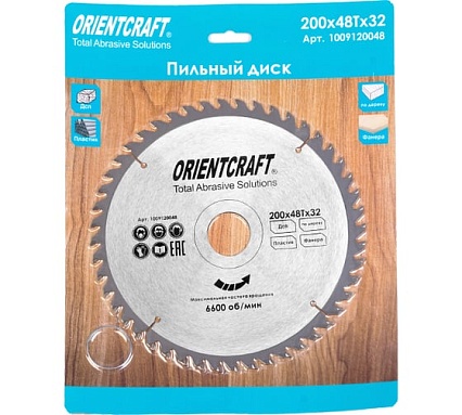 Диск пильный по дереву Orientcraft 200х32/30 мм, 48Z 1009120048
