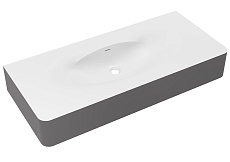Раковина Vincea Caprise VCB-4CA120MWG 120 см, Corian, белый матовый/серый матовый