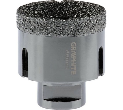 Коронка алмазная вакуумная пайка 55 мм, M14 Graphite 55H313