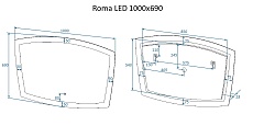 Зеркало Art&Max Roma 100x70 см, с подсветкой