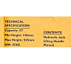 Подкатной гидравлический домкрат JCB 3 т, JCB-T830028(58029)