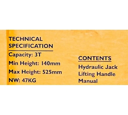 Подкатной гидравлический домкрат JCB 3 т, JCB-T830028(58029)