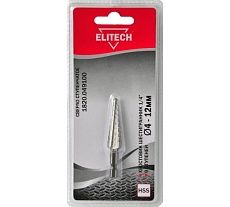 Сверло ступенчатое (4-12 мм; 9 ступеней; HSS; 1/4HEX) Elitech 1820.049100