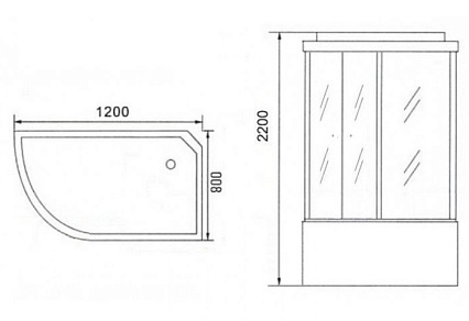 Душевая кабина Niagara NG 3520-14R 120x80 стекло тонированное