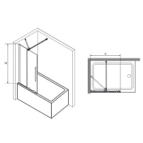 Шторка для ванны RGW Screens SC-47B 100x150 черный, прозрачное