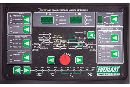 Инвертор Everlast powermts 221sti multi process: mig/tig/stick 2EV221MTS
