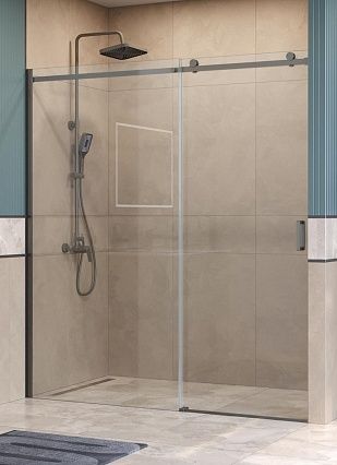 Душевая дверь BelBagno SOFT_CLOSE-2-BF-1-180-C-GM 180x200 прозрачная, оружейная сталь Душевая дверь BelBagno SOFT_CLOSE-2-BF-1-180-C-GM 180x200 прозрачная, оружейная сталь