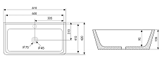 Раковина Abber Rechteck AC2201MB 61 см матовый черный