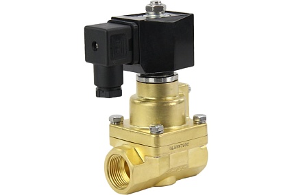 Электромагнитный клапан DN.ru V2W-1000P-NC Ду50 Ру0.4-16 НЗ PTFE 24В DC D130-02345