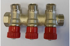 Коллектор с вентилями (вход 3/4&quot;; выходы 1/2&quot;) для трубопровода GENERAL FITTINGS 51046-3/4-1/2-HT3
