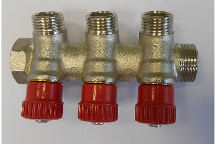 Коллектор с вентилями (вход 3/4"; выходы 1/2") для трубопровода GENERAL FITTINGS 51046-3/4-1/2-HT3