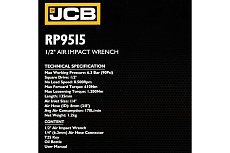 Пневмогайковер ударный JCB &quot;Twin Hammer&quot; с реверсом и регулировкой усилия 1/2&quot; JCB-RP9515(58330)