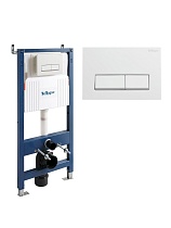 Инсталляция для унитаза BelBagno BB-101-M-BR с кнопкой, белый глянец