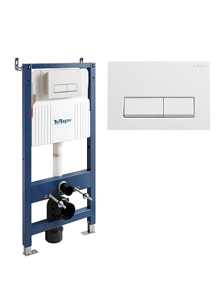 Инсталляция для унитаза BelBagno BB-101-M-BR с кнопкой, белый глянец