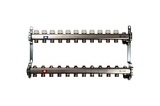 Коллектор из нержавеющей стали без расходомеров, с клапаном выпуска воздуха и сливом STOUT 11 выходов SMS-0932-000011