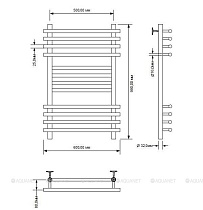 Полотенцесушитель водяной Aquanet Largo 50x100 см