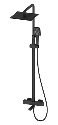 Душевая стойка Oliveeka D-Line OL-739901-MB с термостатом, черный матовый