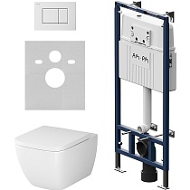 Подвесной унитаз Am.Pm Gem IS100201.901701 с сиденьем микролифт, инсталляцией, клавиша белый