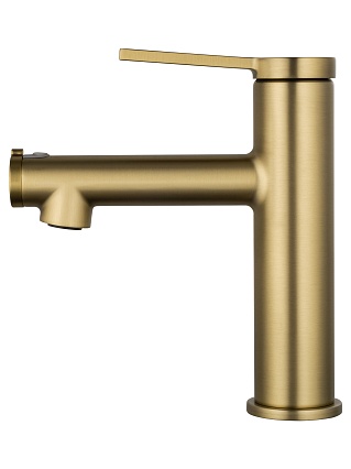 Смеситель для раковины Wonzon&Woghand WW-H1017-BG функция полоскания, брашированное золото
