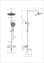 Душевая стойка Wonzon&Woghand Inn 3 WW-B3065-T1-MW термостат, белый матовый