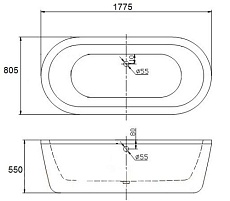 Акриловая ванна BelBagno BB12-1775 177x80 см