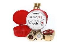 Счётчик учёта горячей воды Энбра EV-AM1 L110 D15 B без сгонов (с крышкой)